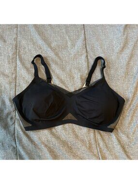 Honeylove Wireless Lift Black Bra 38C L Mesh Smoothing Support Sculpting Comfort